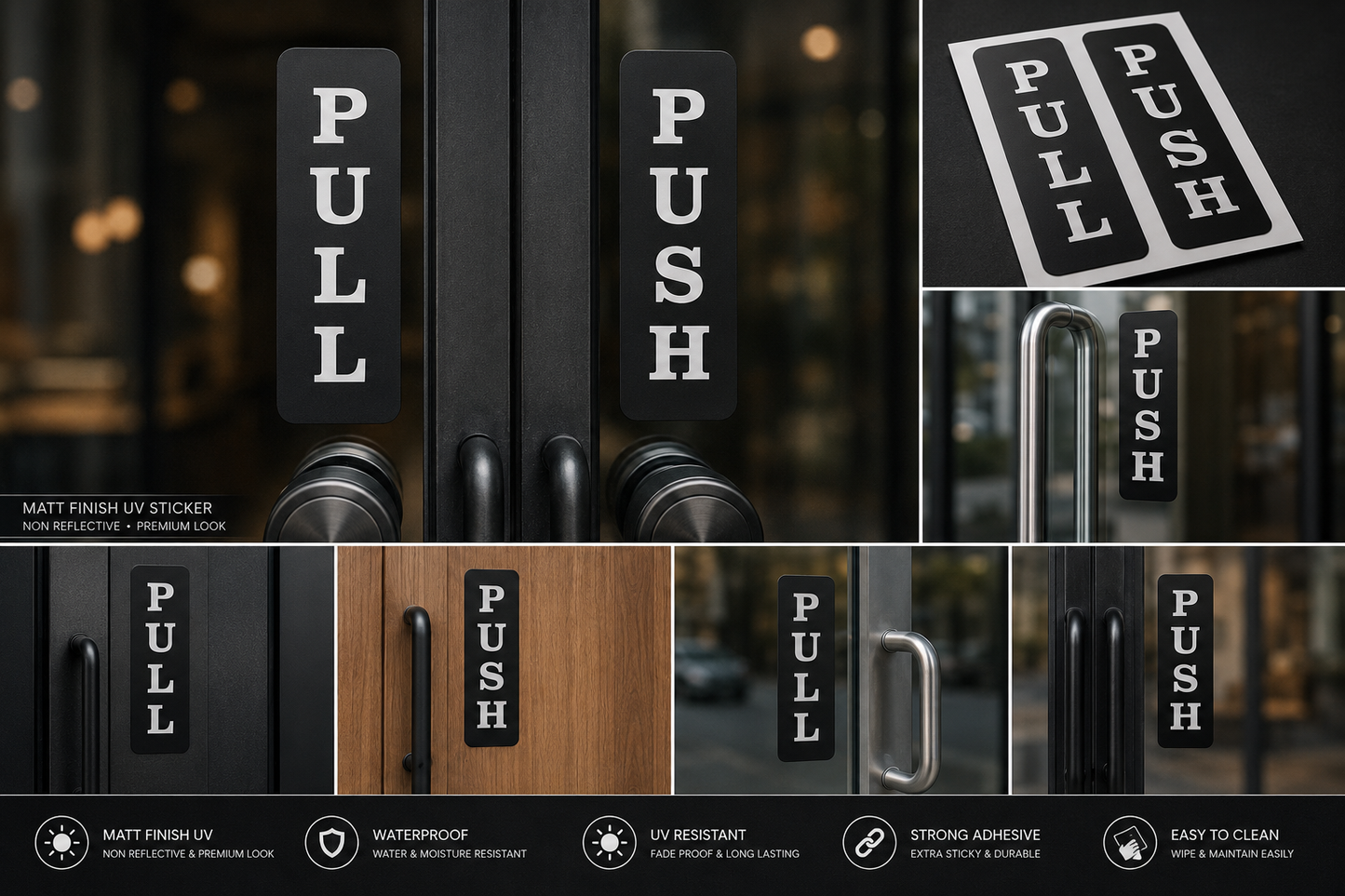Premium PUSH & PULL Door Sticker