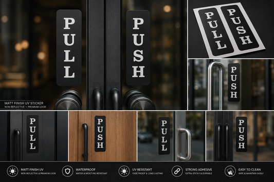 Premium PUSH & PULL Door Sticker